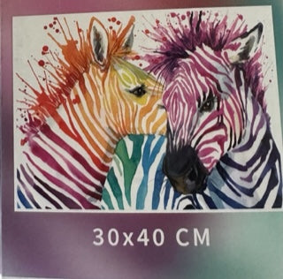 Diamond art - Farverige heste - 30x40 cm