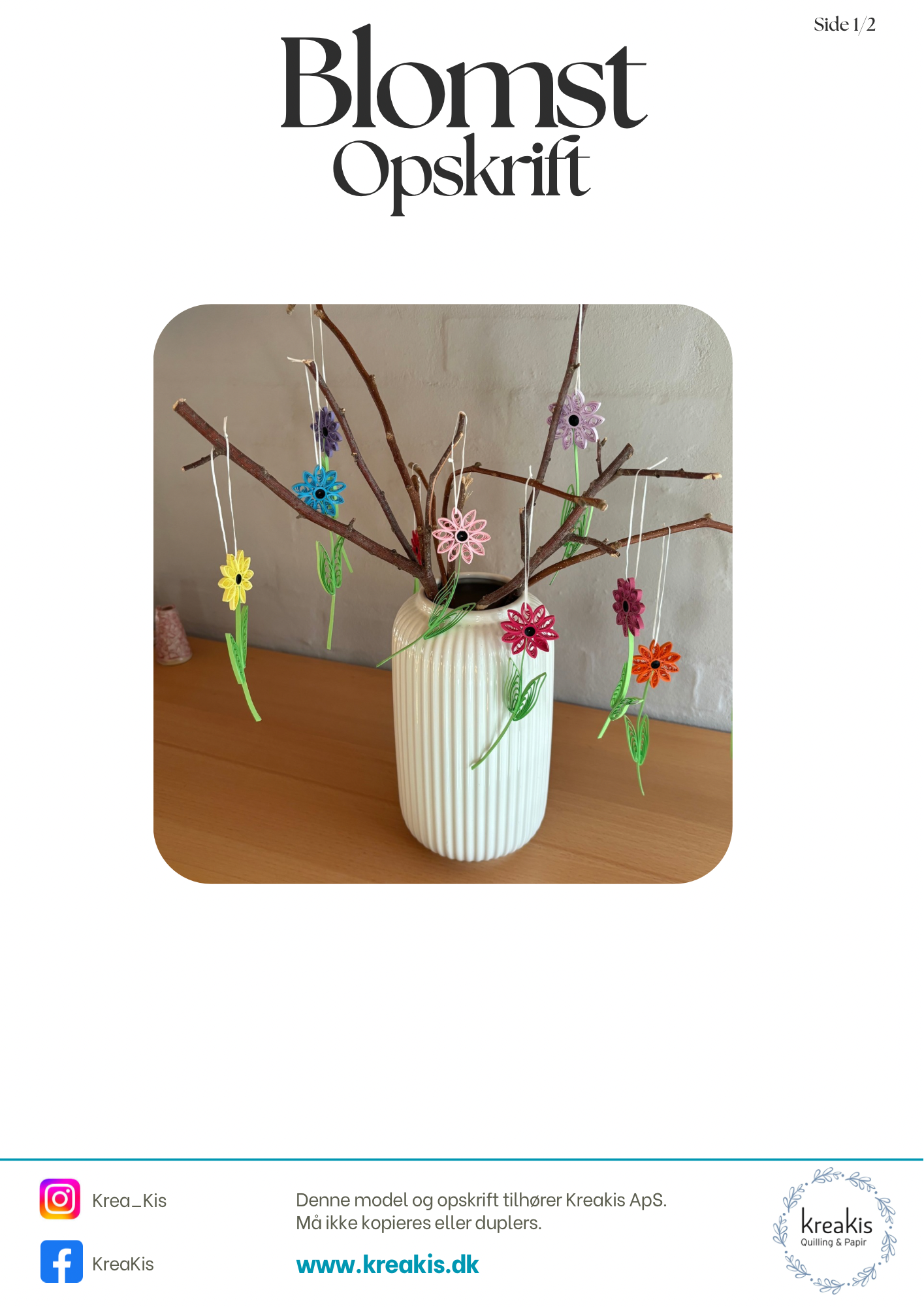 Quilling opskrift - Blomst 1