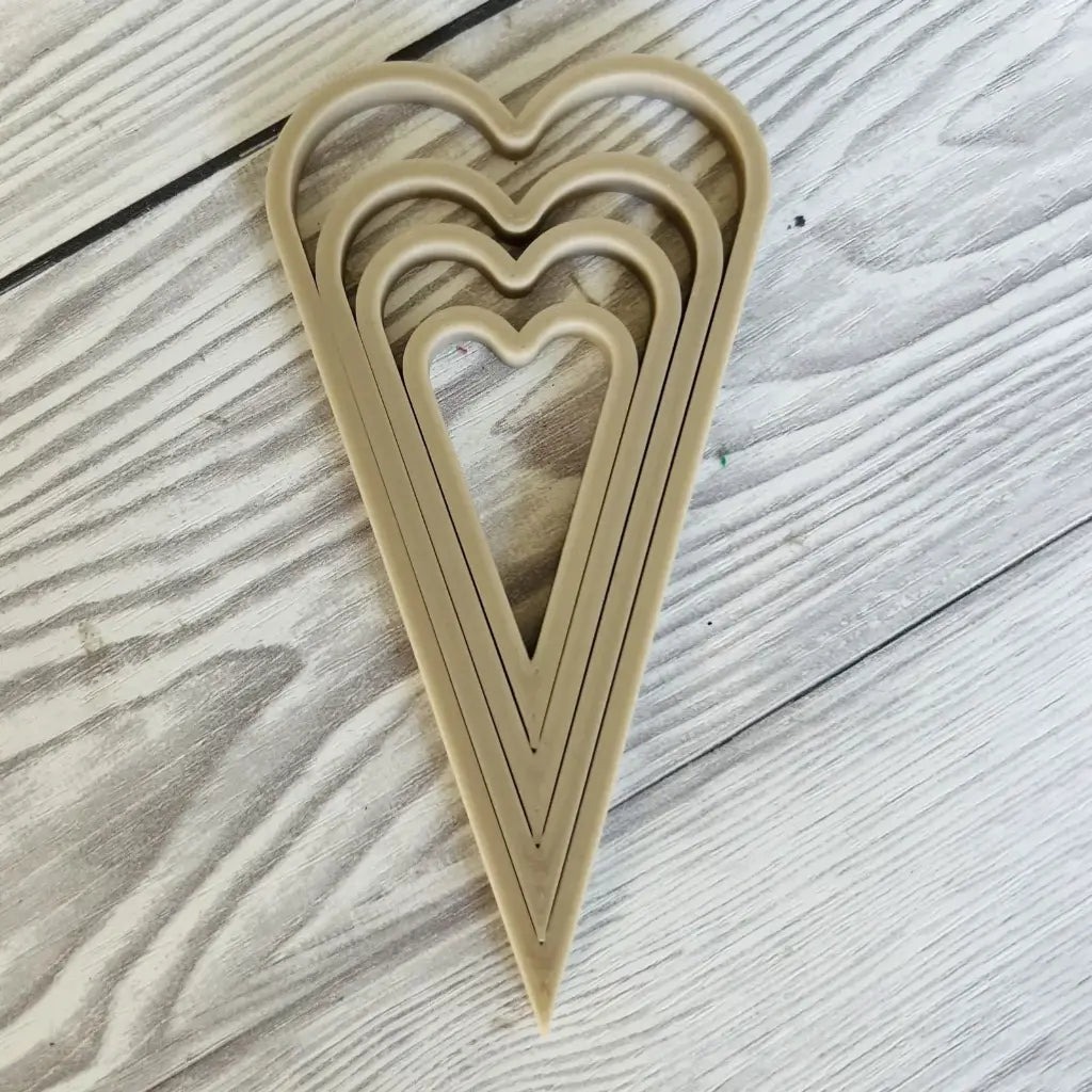 Hjerte aflangt 4 små