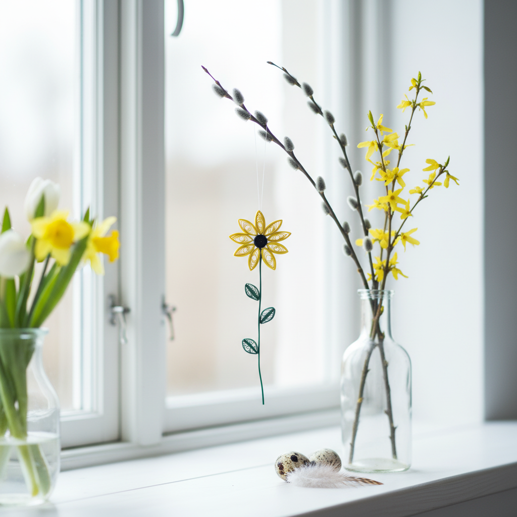 Quilling opskrift - Solsikke