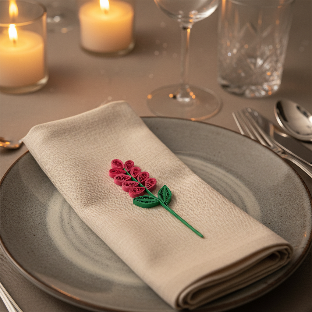 Quilling opskrift - Pink blomst